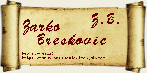 Žarko Brešković vizit kartica